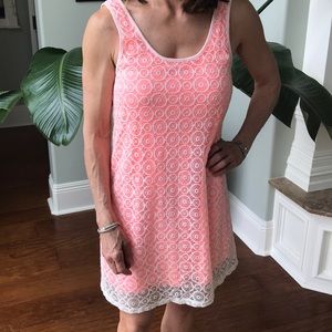 Pink and White Crochet Dress